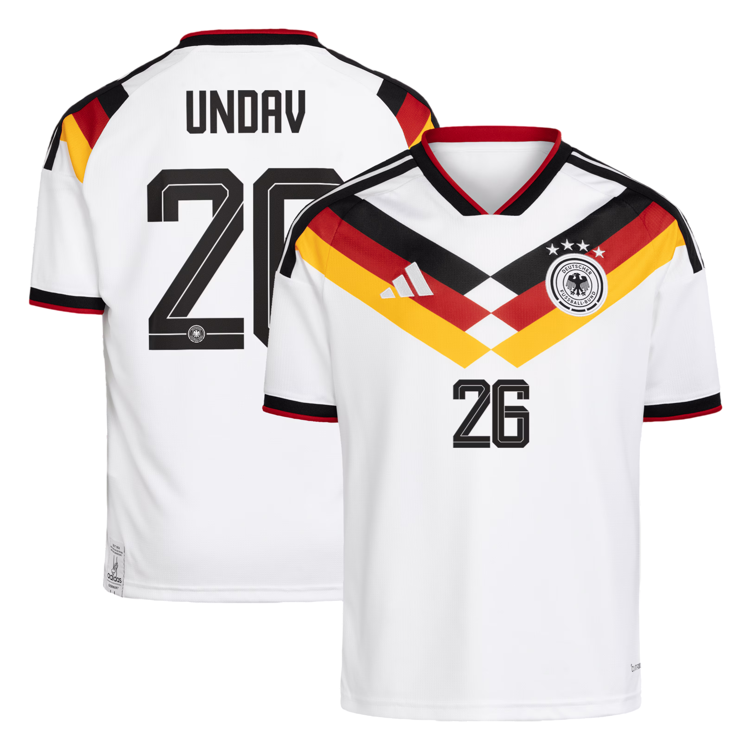 Germany UNDAV #26 Home World Cup 2026 Jersey White Men's
