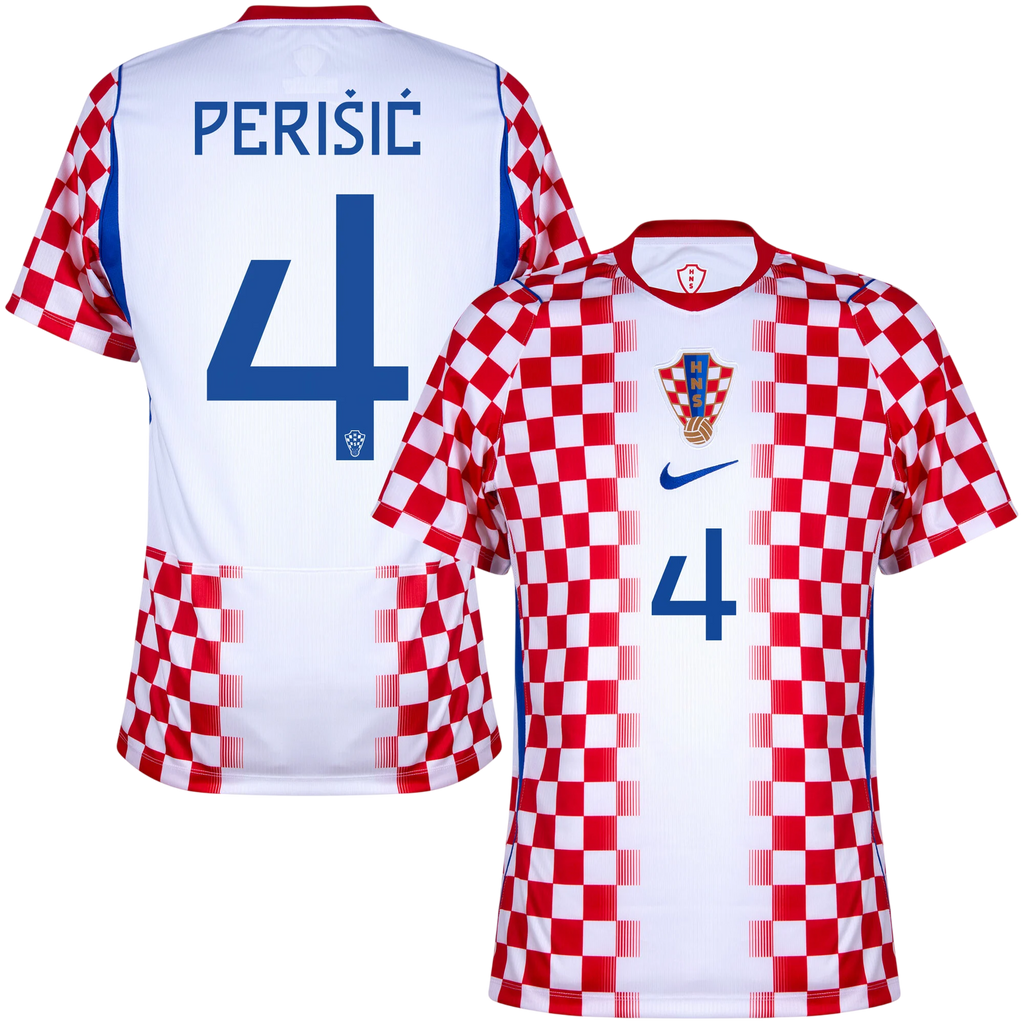 Croatia PERIŠIĆ #4 Home World Cup 2026 Jersey Red & White Men's