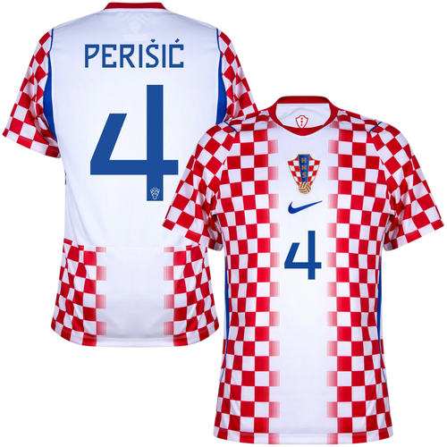 Croatia PERIŠIĆ #4 Home World Cup 2026 Jersey Red & White Men's