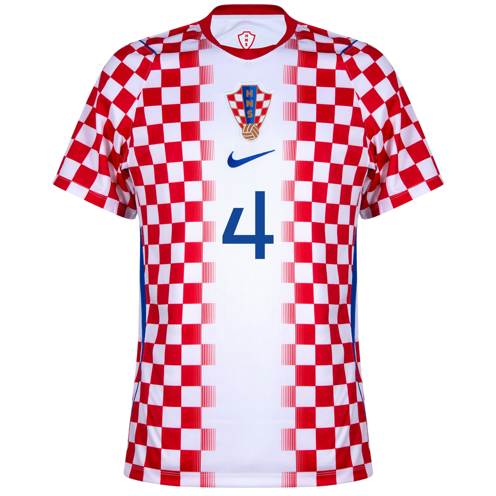 Croatia PERIŠIĆ #4 Home World Cup 2026 Jersey Red & White Men's