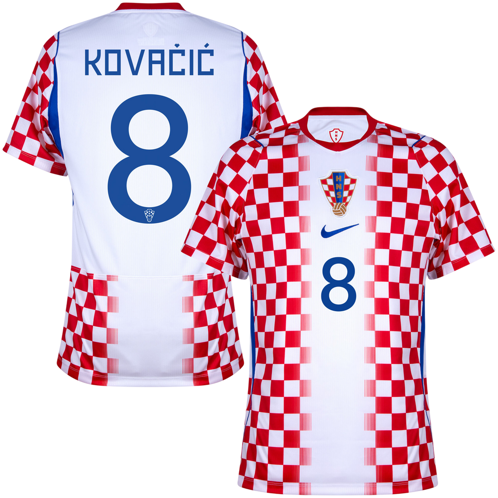 Croatia KOVAČIĆ #8 Home World Cup 2026 Jersey Red & White Men's