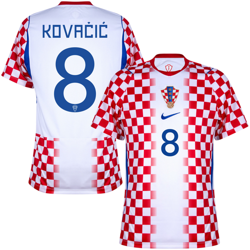 Croatia KOVAČIĆ #8 Home World Cup 2026 Jersey Red & White Men's