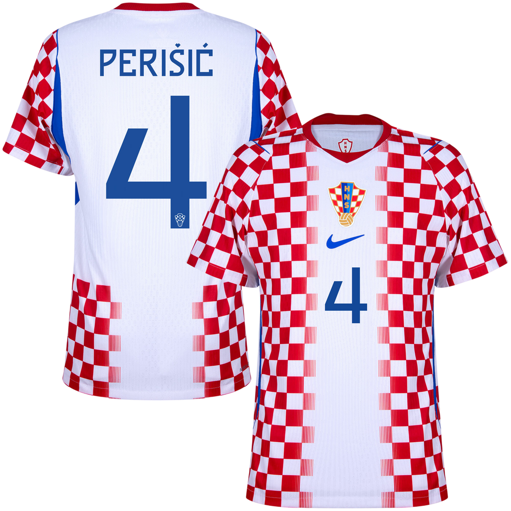 Croatia PERIŠIĆ #4 Home World Cup 2026 Jersey Player's Version Red & White Men's