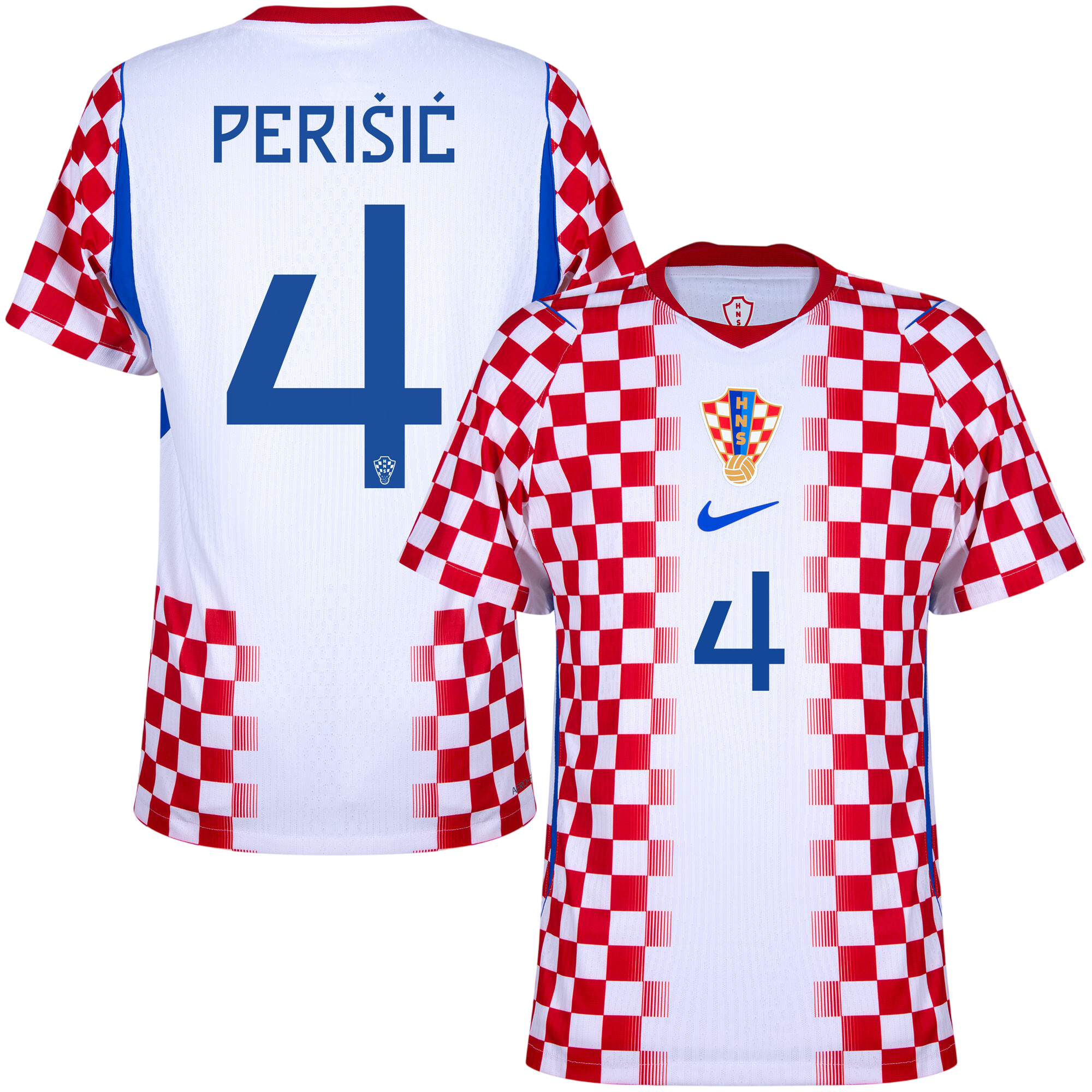 Croatia PERIŠIĆ #4 Home World Cup 2026 Jersey Player's Version Red & White Men's