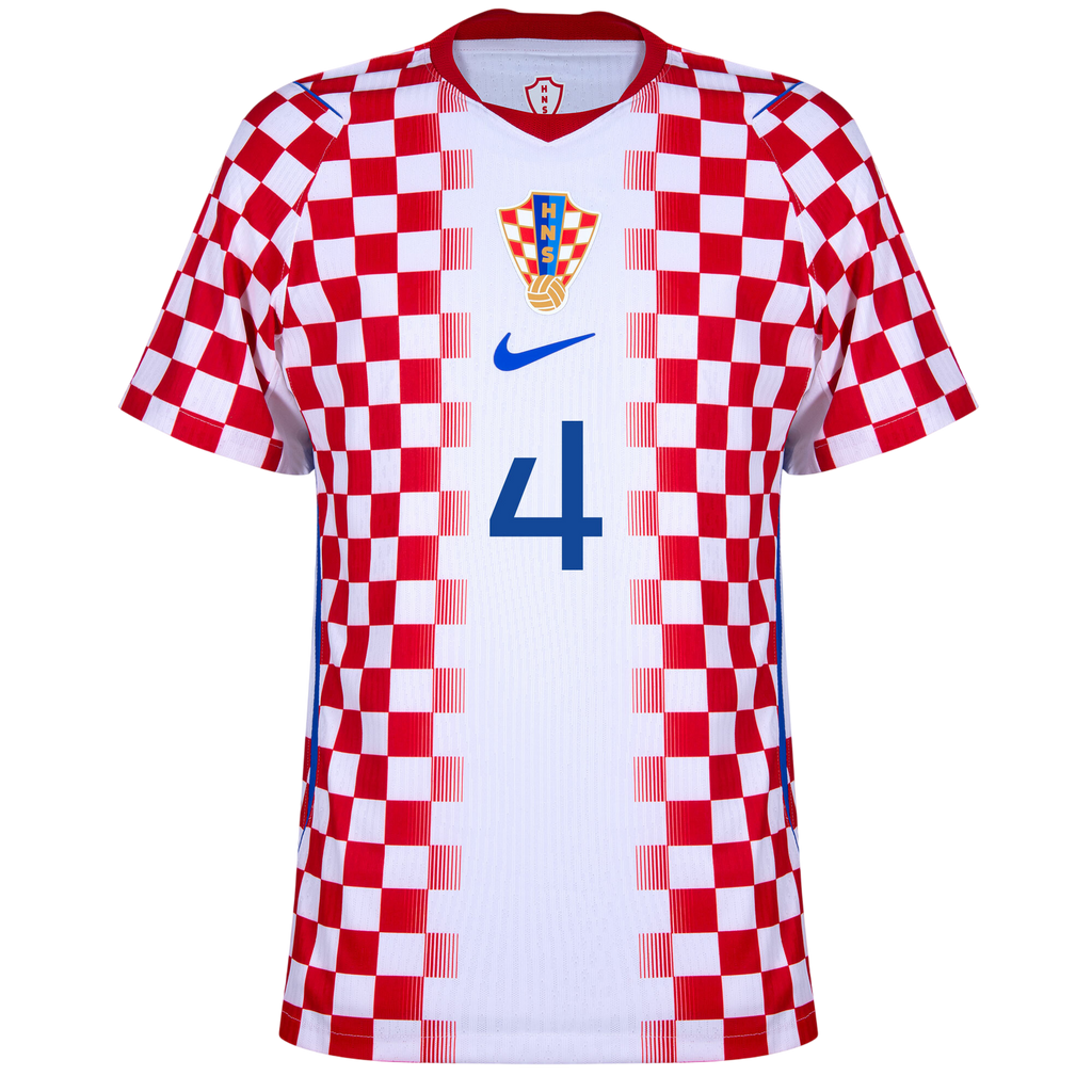 Croatia PERIŠIĆ #4 Home World Cup 2026 Jersey Player's Version Red & White Men's