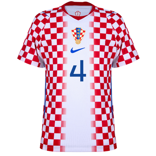 Croatia PERIŠIĆ #4 Home World Cup 2026 Jersey Player's Version Red & White Men's