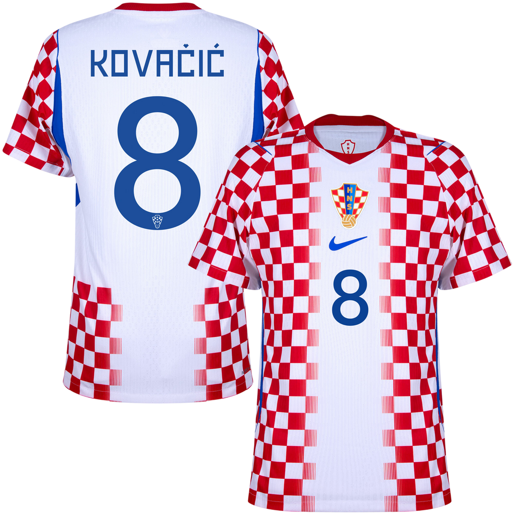 Croatia KOVAČIĆ #8 Home World Cup 2026 Jersey Player's Version Red & White Men's