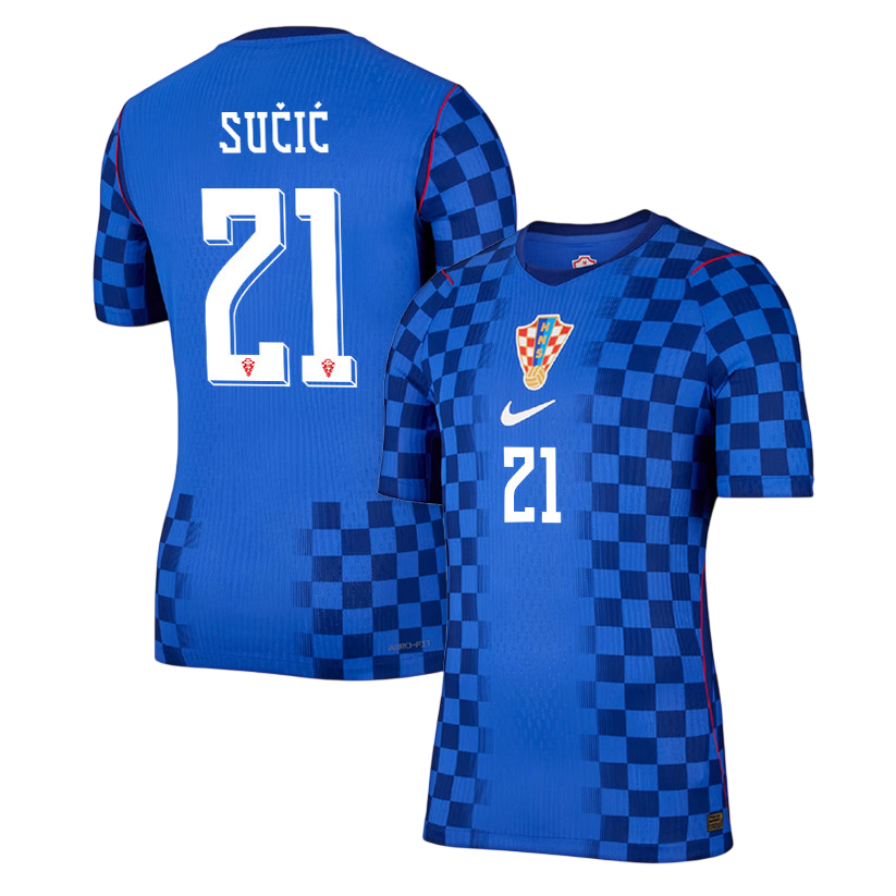 Croatia SUČIĆ #21 Away World Cup 2026 Jersey Blue Men's