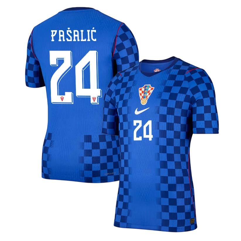 Croatia PAŠALIĆ #24 Away World Cup 2026 Jersey Blue Men's