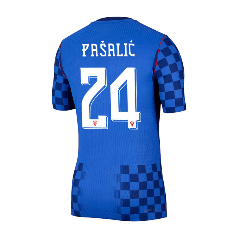 Croatia PAŠALIĆ #24 Away World Cup 2026 Jersey Blue Men's