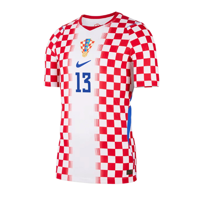 Croatia VLASIC #13 Home World Cup 2026 Jersey Red & White Men's