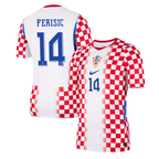 Croatia PERIŠIĆ #14 Home World Cup 2026 Jersey Player's Version Red & White Men's