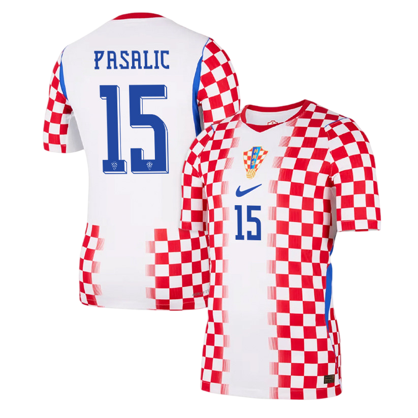 Croatia PASALIC #15 Home World Cup 2026 Jersey Red & White Men's