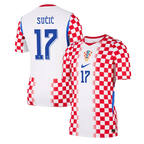 Croatia SUČIĆ #17 Home World Cup 2026 Jersey Red & White Men's