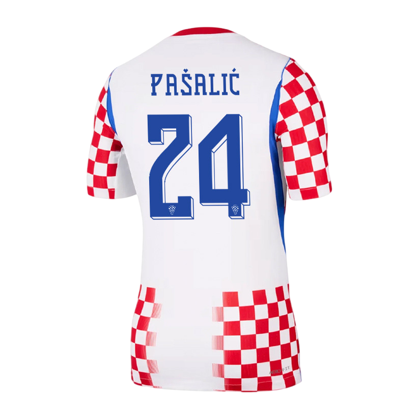 Croatia PAŠALIĆ #24 Home World Cup 2026 Jersey Red & White Men's