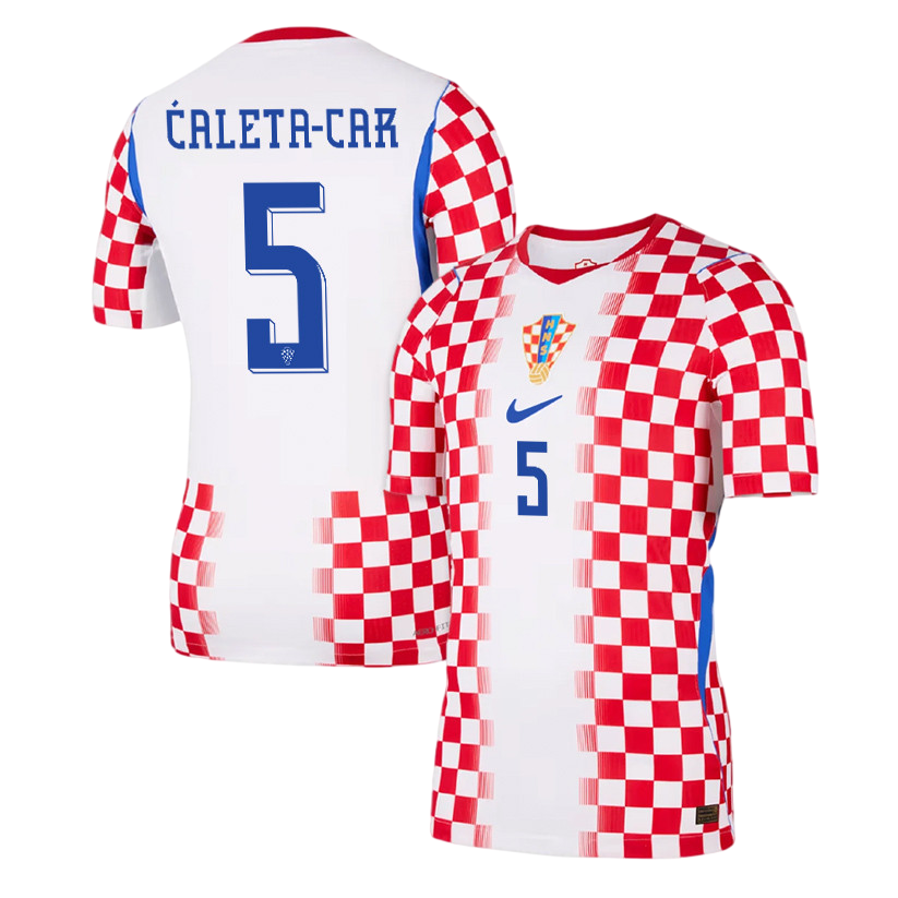Croatia ĆALETA-CAR #5 Home World Cup 2026 Jersey Red & White Men's