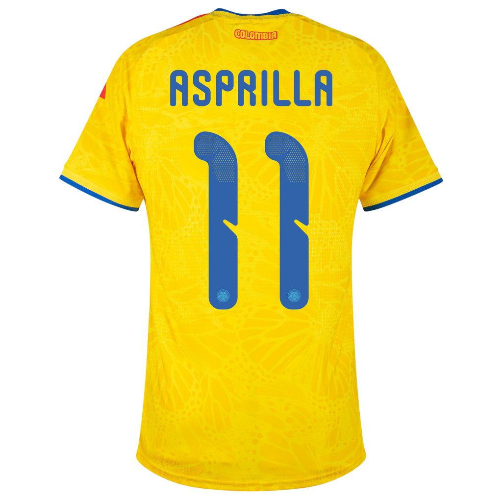 Colombia ASPRILLA #11 Home World Cup 2026 Jersey Player's Version Yellow Men's