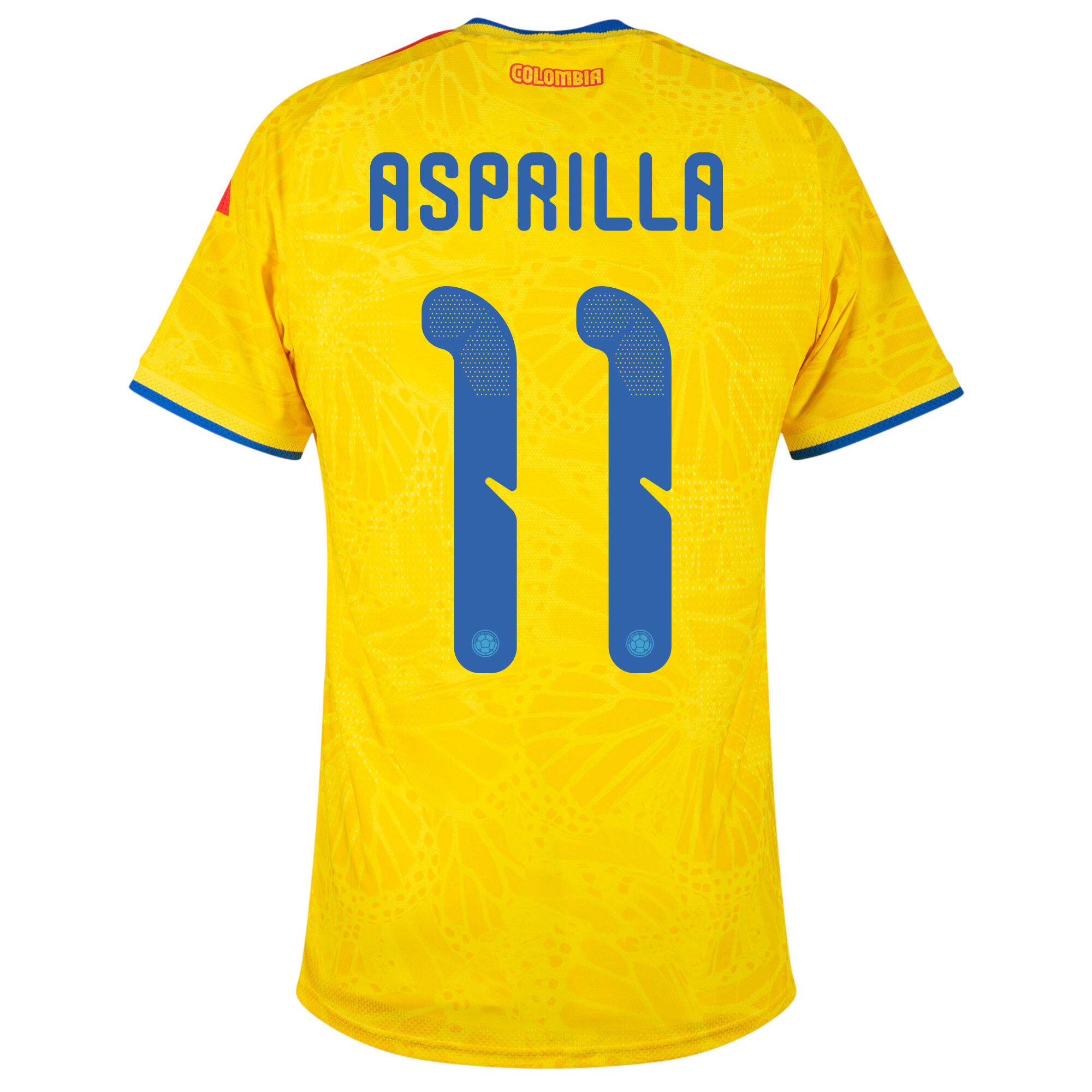 Colombia ASPRILLA #11 Home World Cup 2026 Jersey Player's Version Yellow Men's