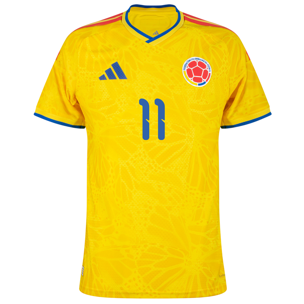 Colombia ASPRILLA #11 Home World Cup 2026 Jersey Player's Version Yellow Men's