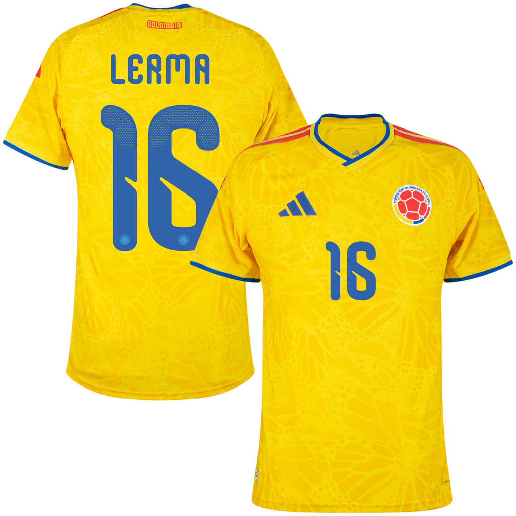 Colombia LERMA #16 Home World Cup 2026 Jersey Player's Version Yellow Men's