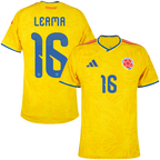 Colombia LERMA #16 Home World Cup 2026 Jersey Player's Version Yellow Men's