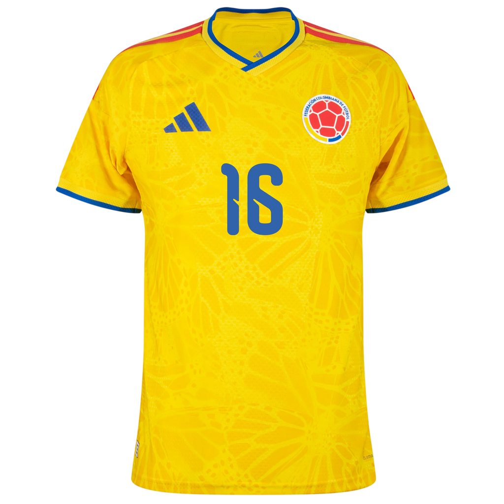 Colombia LERMA #16 Home World Cup 2026 Jersey Player's Version Yellow Men's