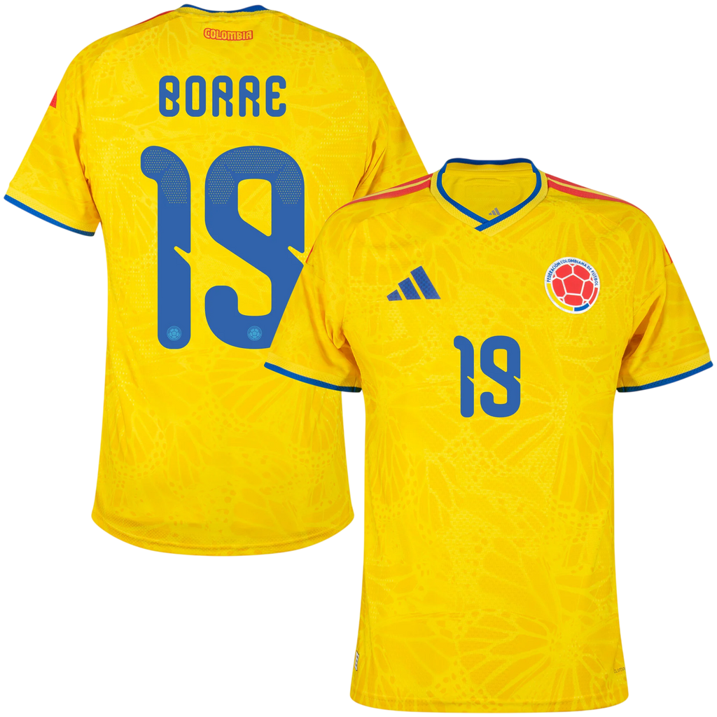 Colombia BORRE #19 Home World Cup 2026 Jersey Player's Version Yellow Men's