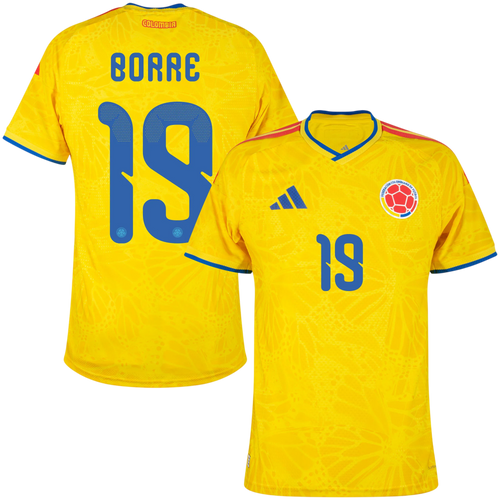 Colombia BORRE #19 Home World Cup 2026 Jersey Player's Version Yellow Men's