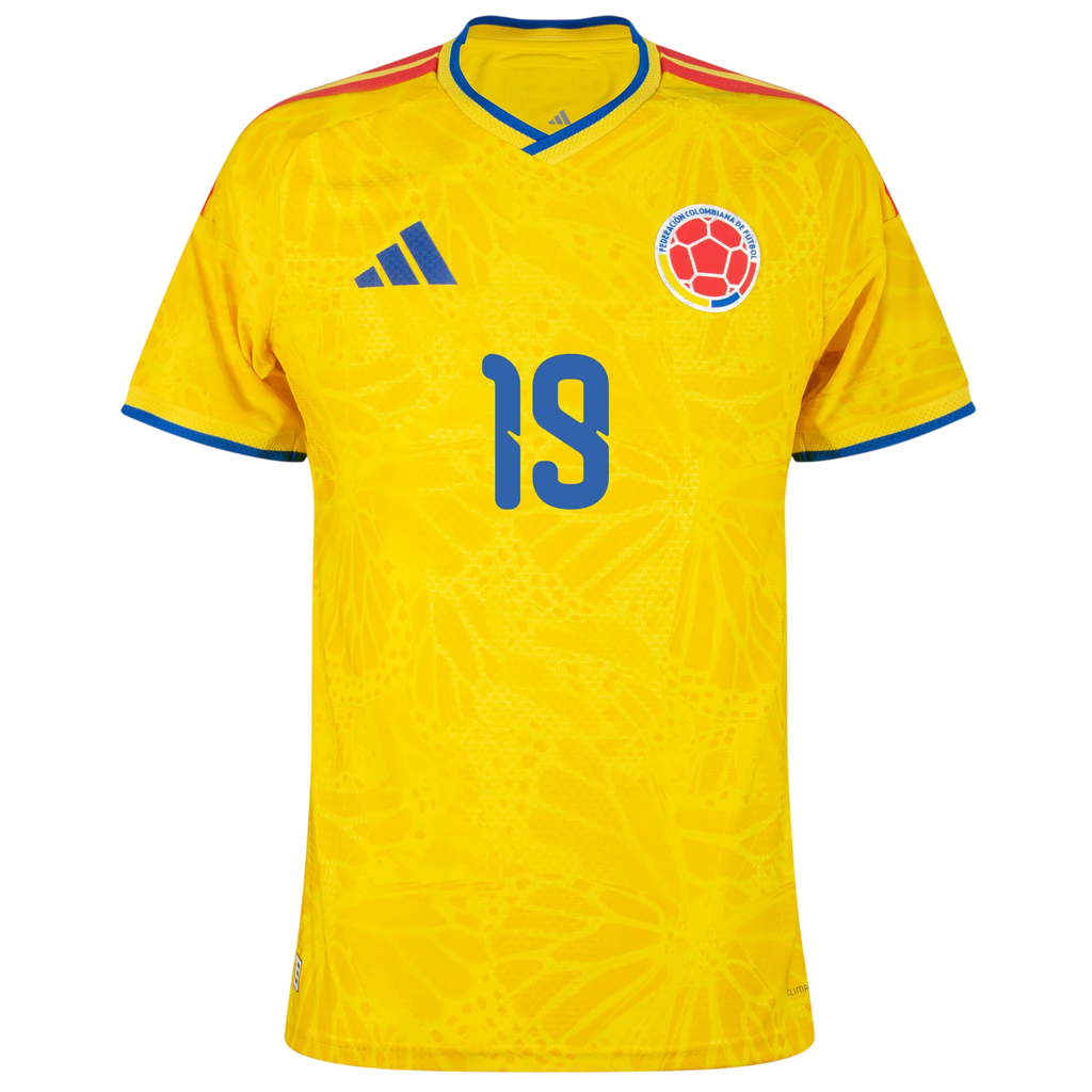 Colombia BORRE #19 Home World Cup 2026 Jersey Player's Version Yellow Men's