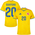 Colombia QUINTERO #20 Home World Cup 2026 Jersey Player's Version Yellow Men's