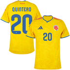 Colombia QUINTERO #20 Home World Cup 2026 Jersey Player's Version Yellow Men's
