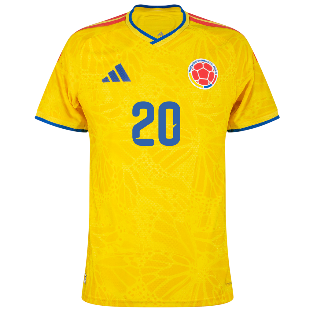Colombia QUINTERO #20 Home World Cup 2026 Jersey Player's Version Yellow Men's
