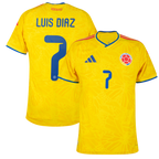 Colombia LUIS DIAZ #7 Home World Cup 2026 Jersey Player's Version Yellow Men's