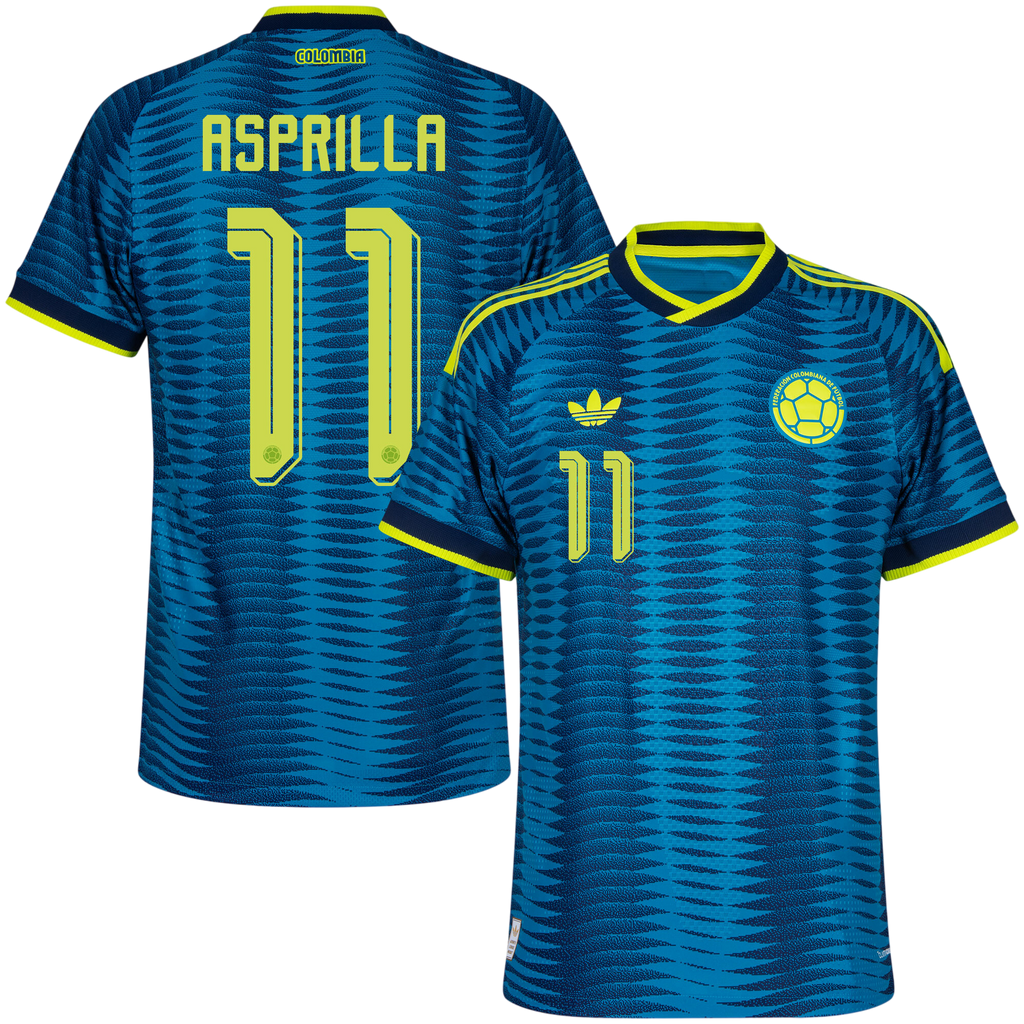Colombia ASPRILLA #11 Away World Cup 2026 Jersey Player's Version Blue Men's