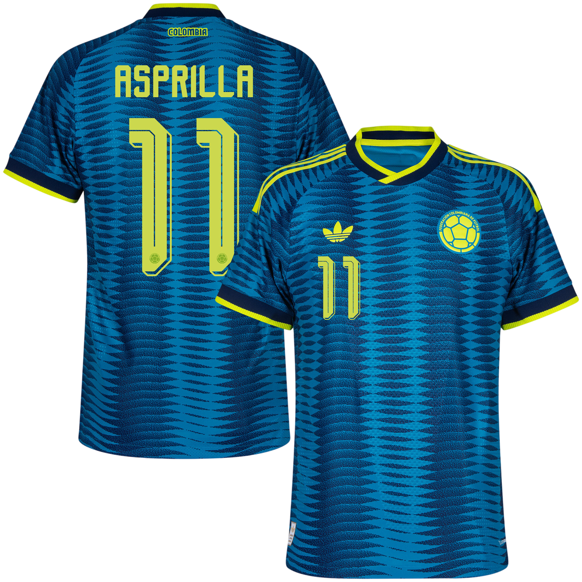Colombia ASPRILLA #11 Away World Cup 2026 Jersey Player's Version Blue Men's