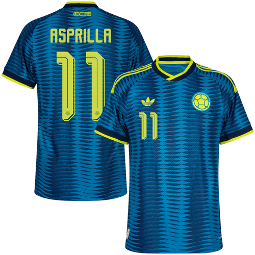 Colombia ASPRILLA #11 Away World Cup 2026 Jersey Player's Version Blue Men's