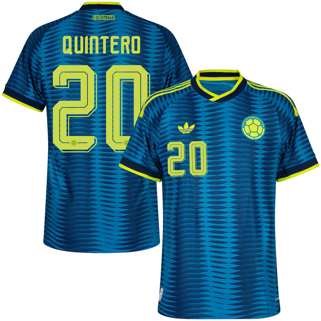 Colombia QUINTERO #20 Away World Cup 2026 Jersey Player's Version Blue Men's
