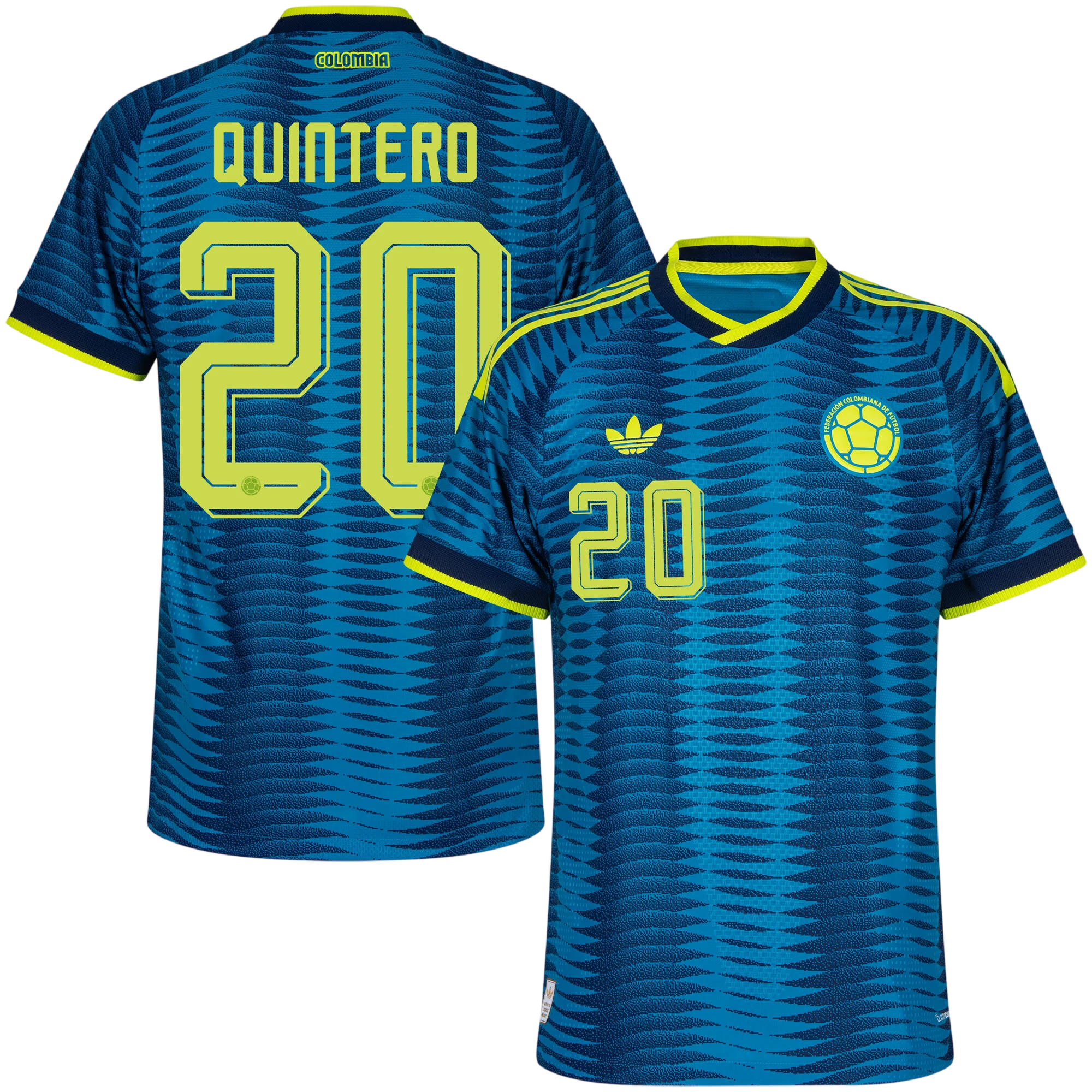 Colombia QUINTERO #20 Away World Cup 2026 Jersey Player's Version Blue Men's