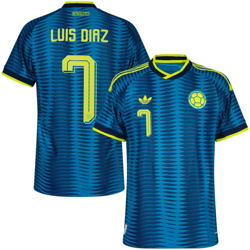 Colombia LUIS DIAZ #7 Away World Cup 2026 Jersey Player's Version Blue Men's