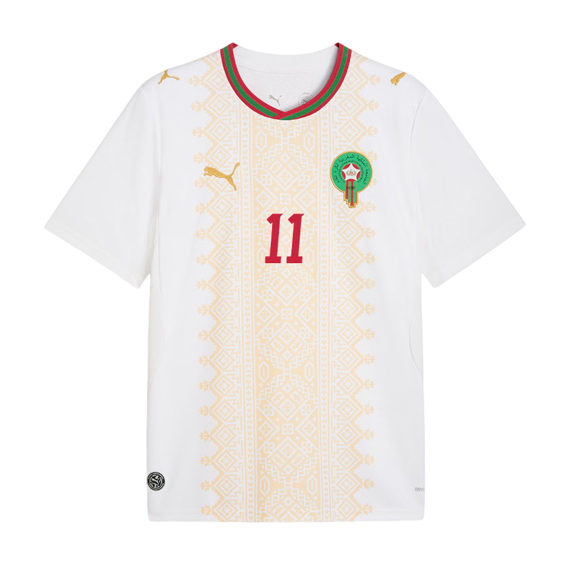 Morocco SAIBARI #11 Away World Cup 2026 Jersey White Men's