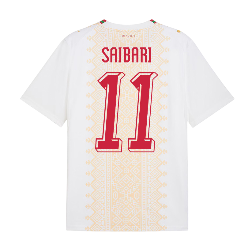 Morocco SAIBARI #11 Away World Cup 2026 Jersey White Men's
