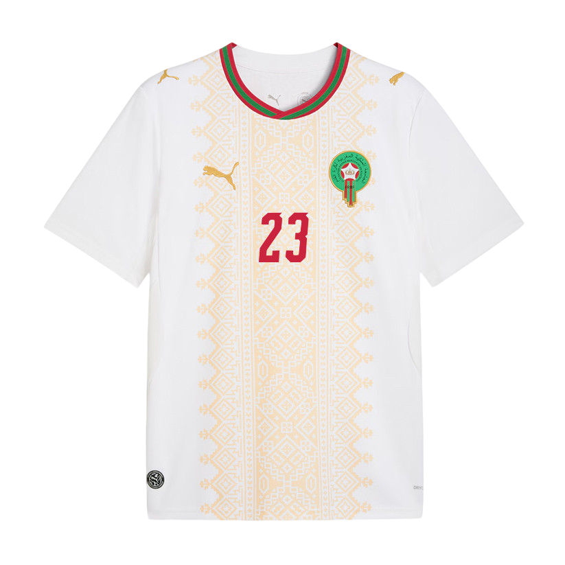 Morocco EL KHANNOUSS #23 Away World Cup 2026 Jersey White Men's