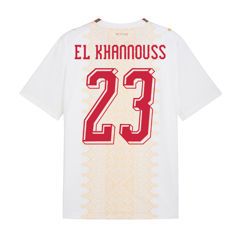 Morocco EL KHANNOUSS #23 Away World Cup 2026 Jersey White Men's