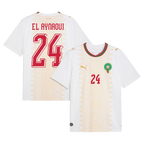Morocco EL AYNAOUI #24 Away World Cup 2026 Jersey White Men's