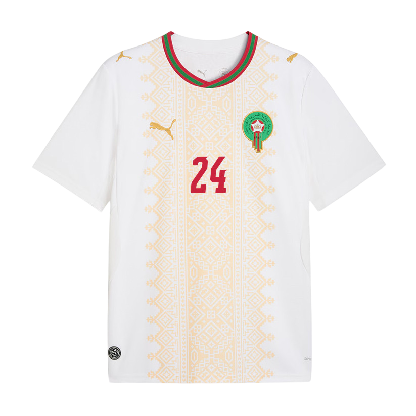 Morocco EL AYNAOUI #24 Away World Cup 2026 Jersey White Men's