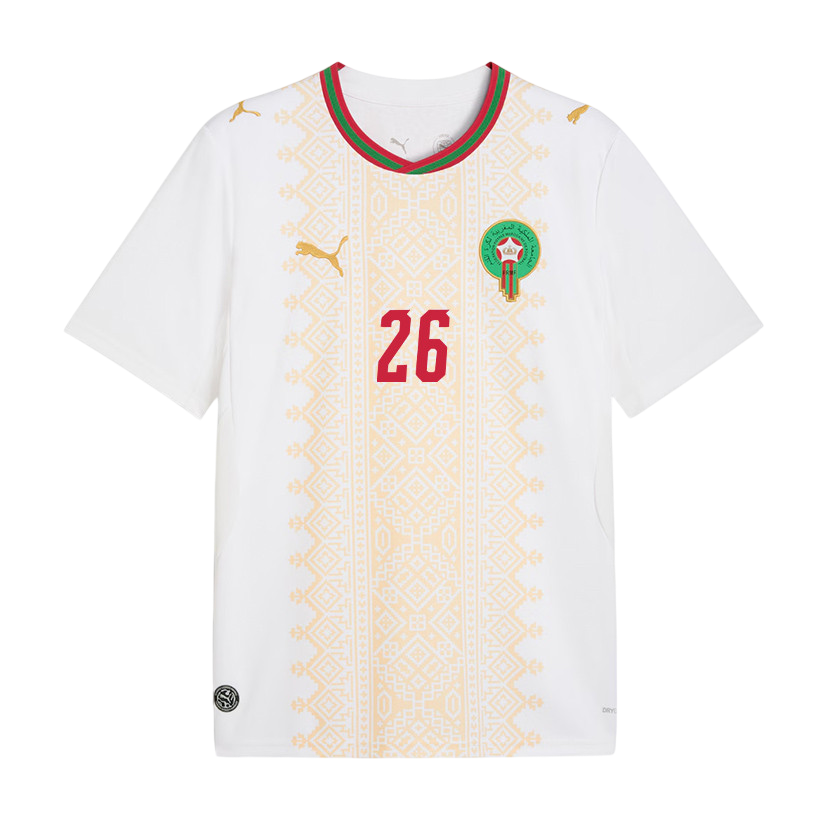 Morocco SALAH-EDDINE #26 Away World Cup 2026 Jersey White Men's