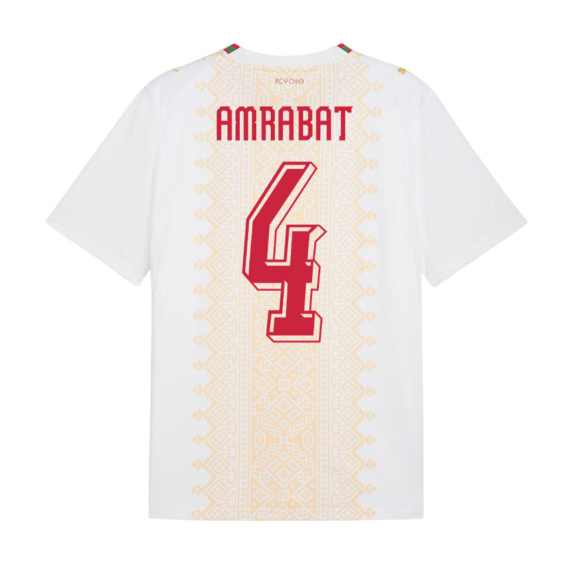 Morocco AMRABAT #4 Away World Cup 2026 Jersey White Men's
