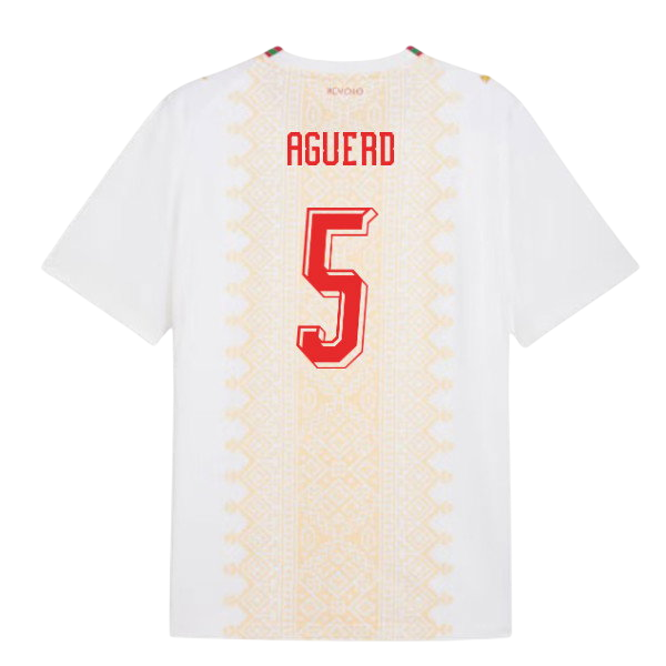 Morocco AGUERD #5 Away World Cup 2026 Jersey White Men's