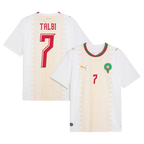 Morocco TALBI #7 Away World Cup 2026 Jersey White Men's