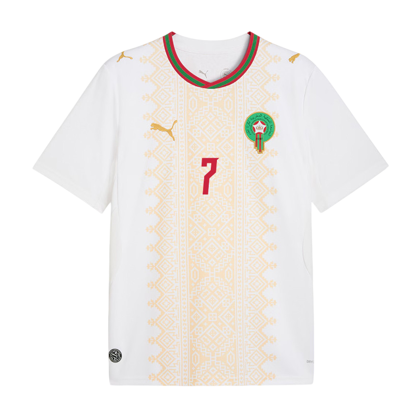 Morocco TALBI #7 Away World Cup 2026 Jersey White Men's